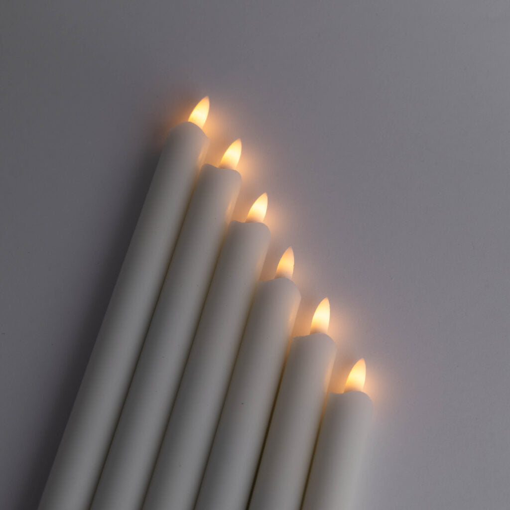 Genopladelige vokslys – 6 pak